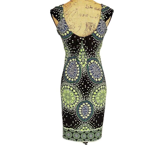 Women's Sleeveless Dress 4 Geometric Midi Sexy Chic Vibrant Stretch Y2K - Picture 6 of 8